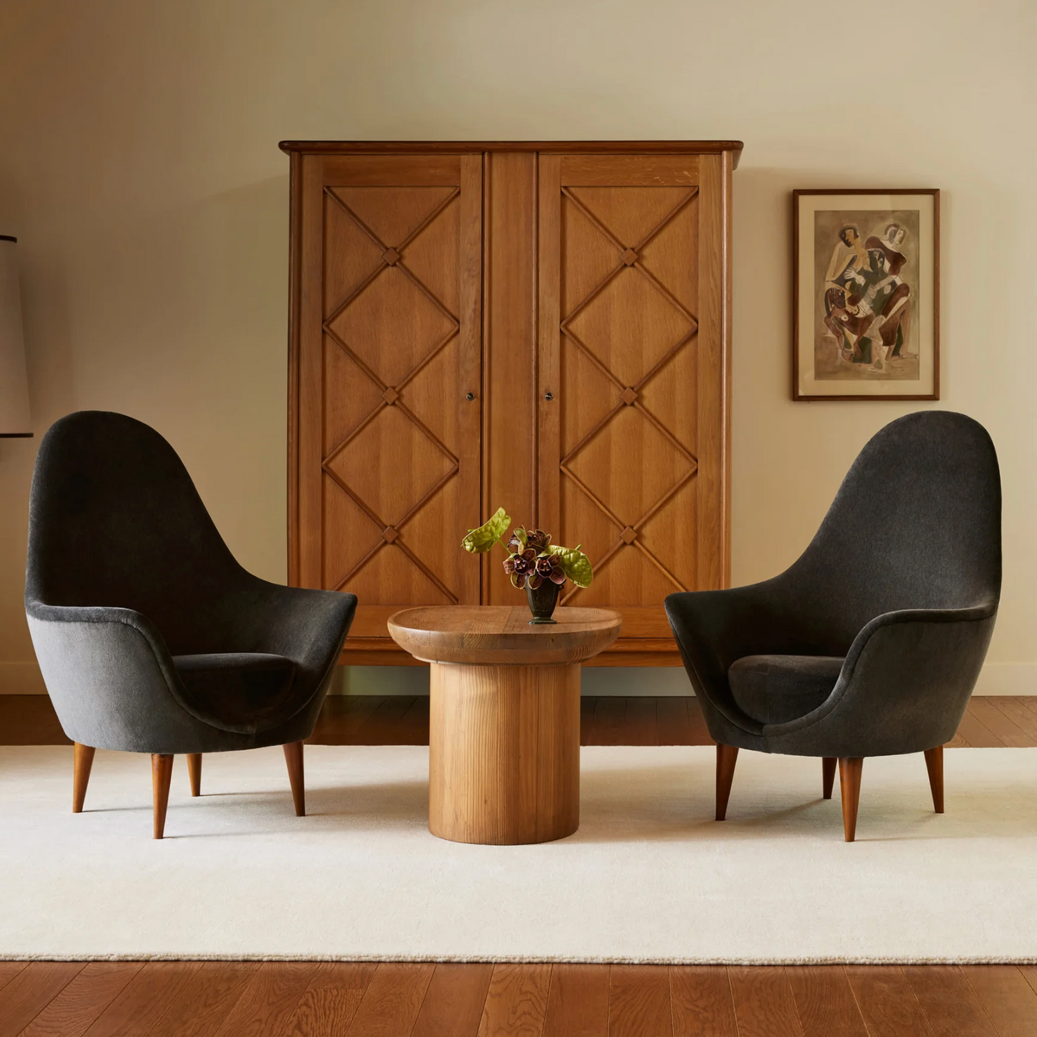 Tapis de laine moucheté - Albâtre