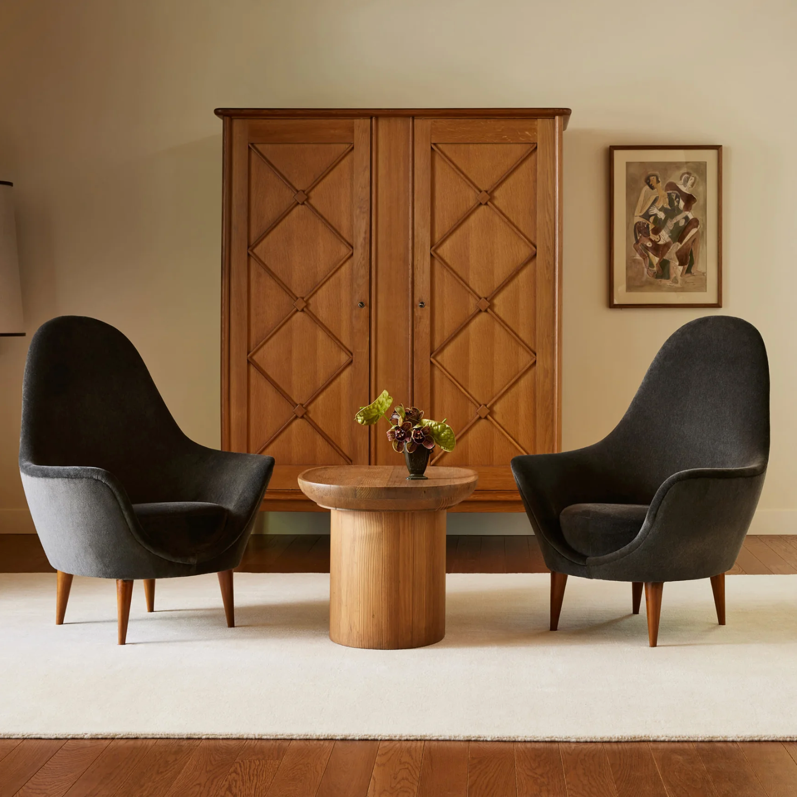 Tapis de laine moucheté - Albâtre