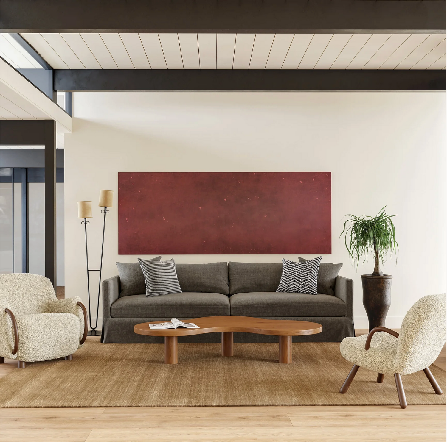 Tapis de laine moucheté - Blé