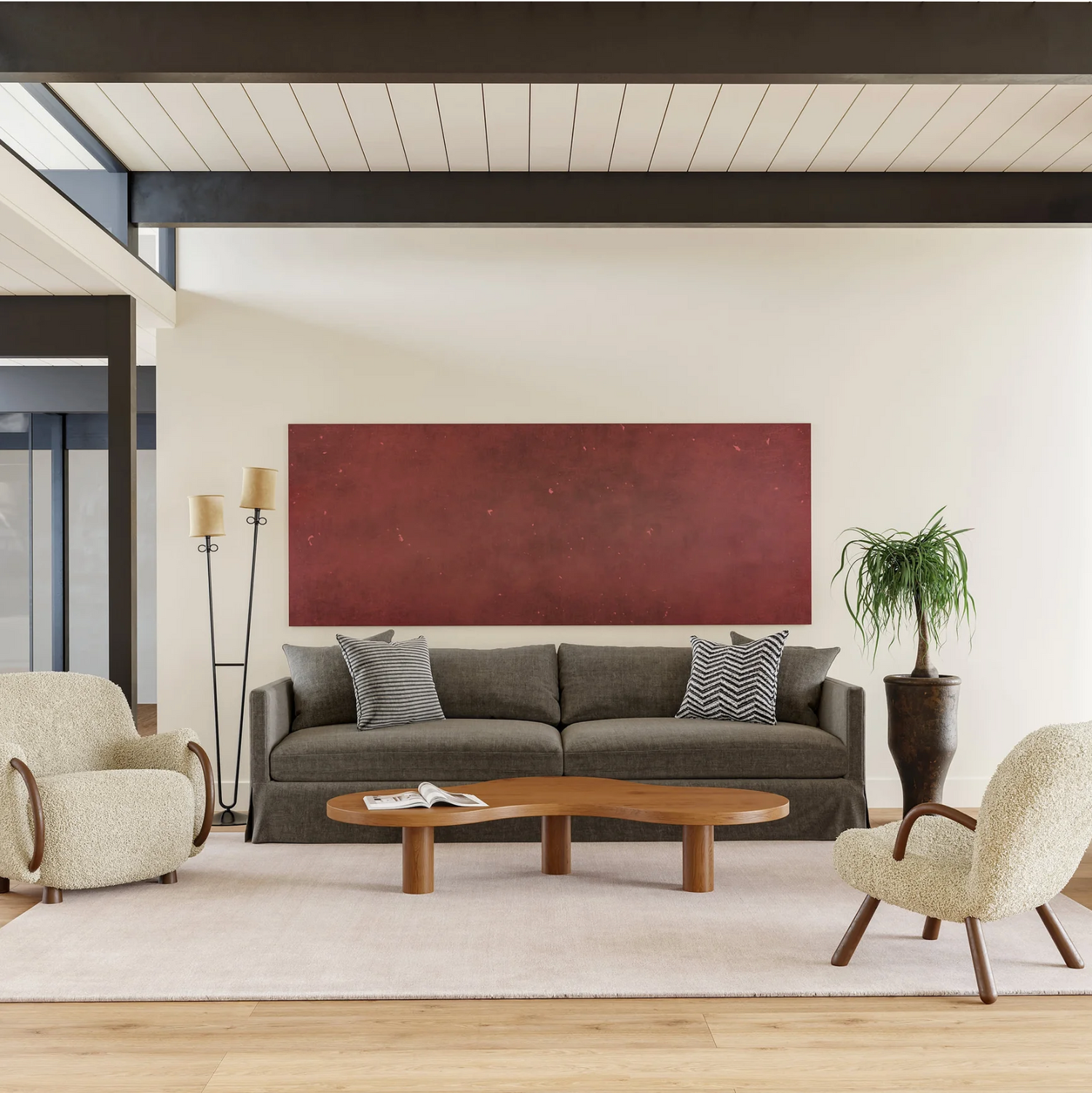 Tapis de laine moucheté - Avoine